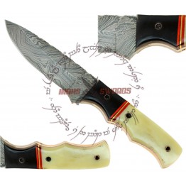 Rebel Wolf Urban Zombie Battle Damascus Steel Knife - 1095 High Carbon